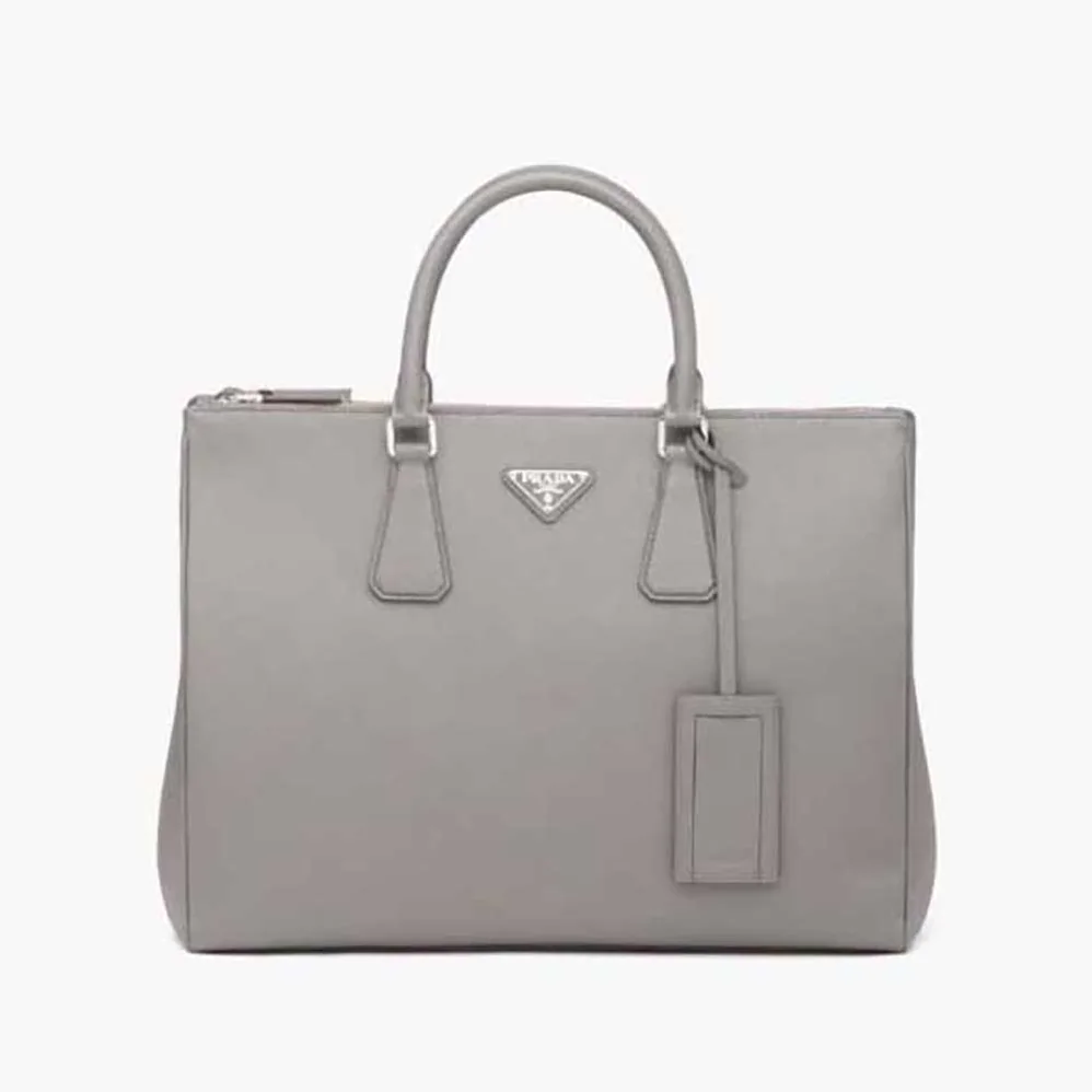 Prada Saffiano Leather Prada Galleria Bag for Men in Silver