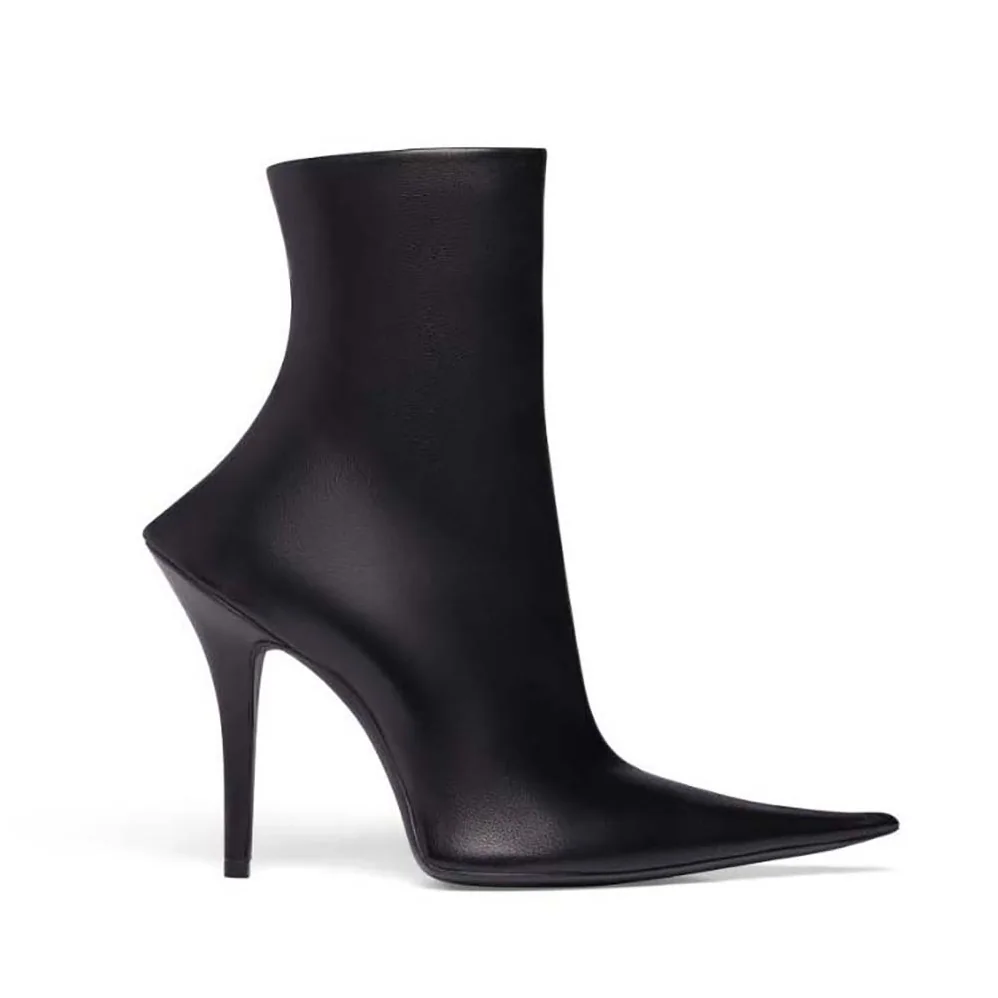 Balenciaga Witch 110mm Bootie in Black Shiny Soft Sheepskin for Women Balenciaga Witch 110mm Bootie in Black Shiny Soft Sheepskin for Women