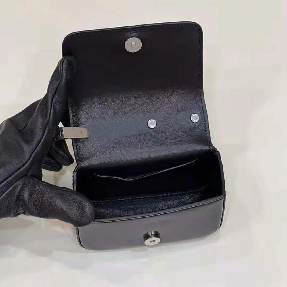 Fendi Nano Bag F Black Leather Mini for Women in Bag Fendi Nano Bag F Black Leather Mini for Women in Bag