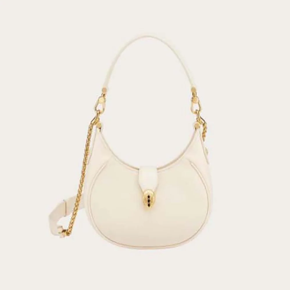 Bvlgari Serpenti Ellipse Crossbody Bag in Calf Leather for Women in White Bvlgari Serpenti Ellipse Crossbody Bag in Calf Leather for Women in White