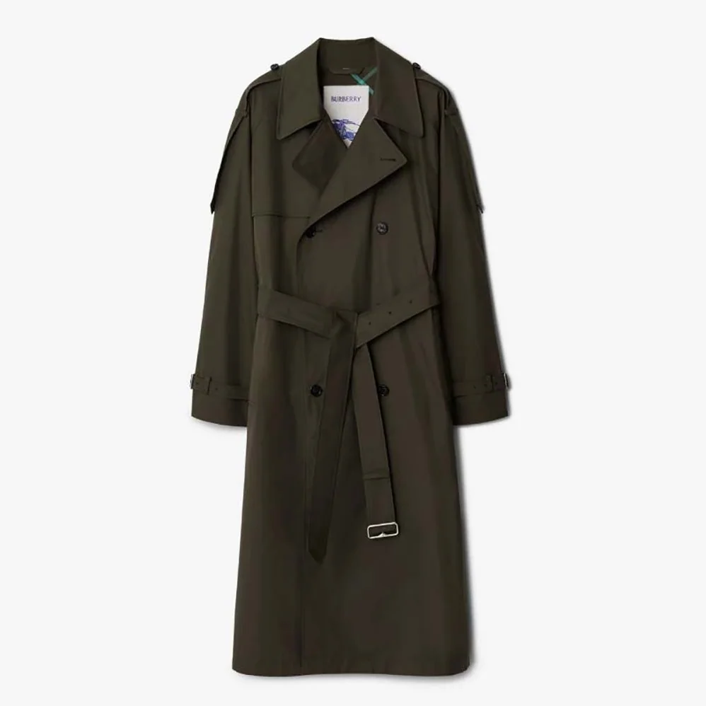Burberry Long Castleford Trench Coat for Men in Green