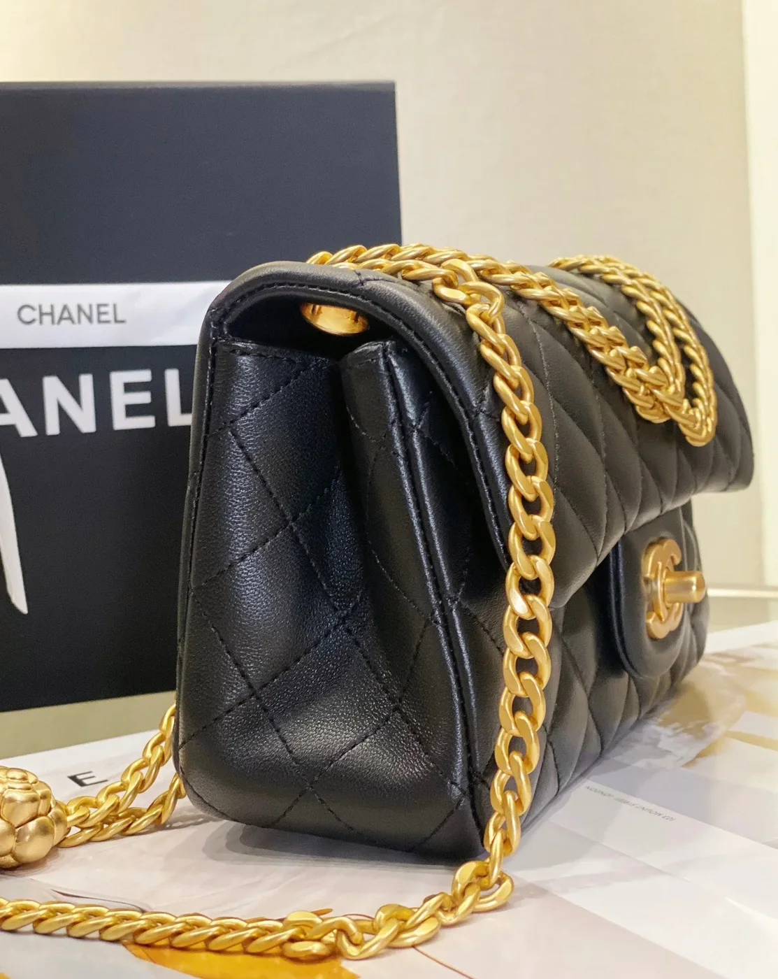 Chanel CC Flap Bag Small Crossbody in Black Gold Hardware
