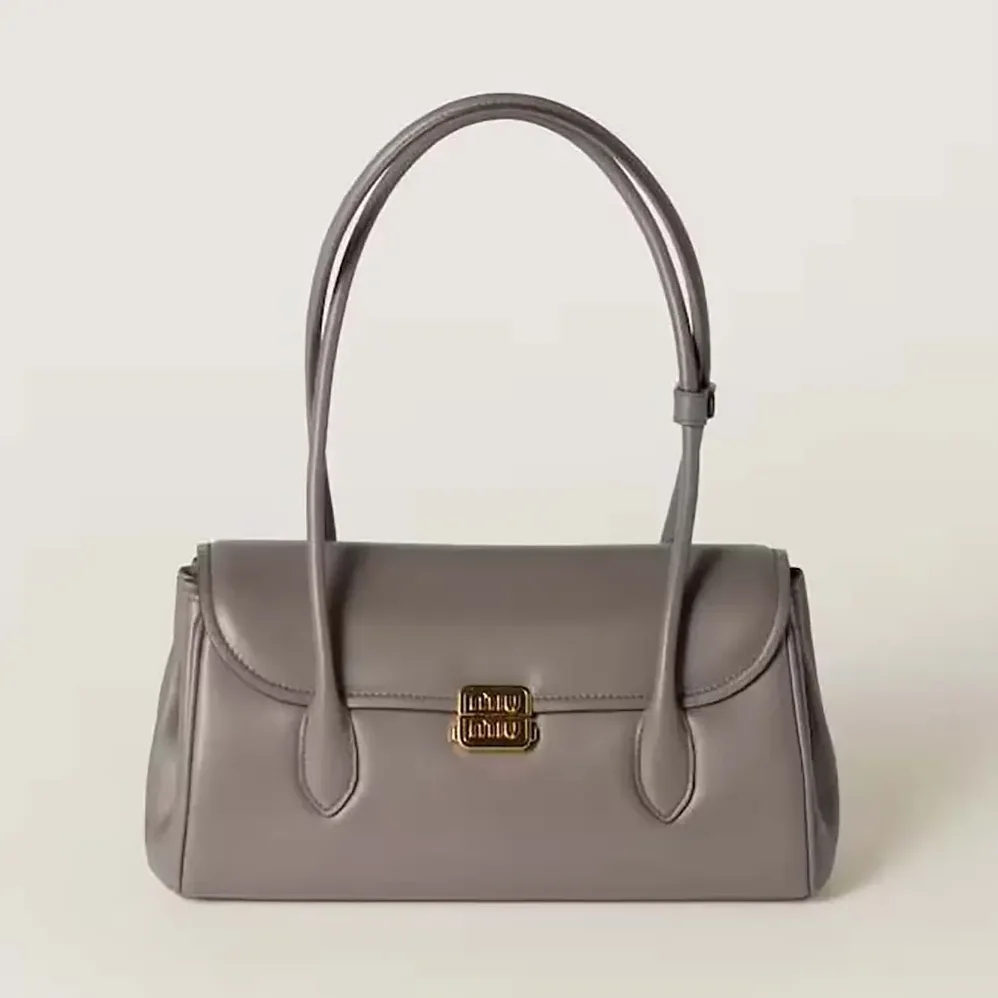 Miu Miu Leather Shoulder Bag for Women in Grey