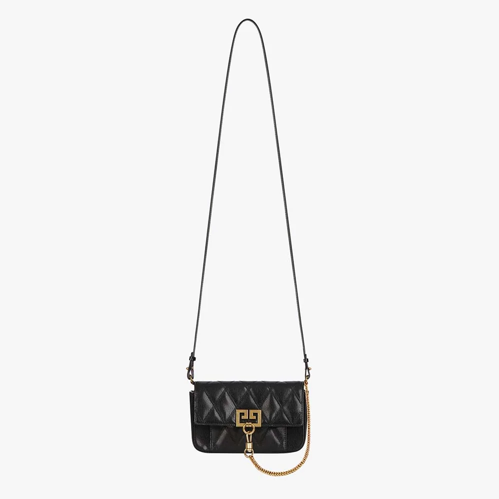 Givenchy Mini Pocket Bag in Diamond Quilted Leather for Women in Black Givenchy Mini Pocket Bag in Diamond Quilted Leather for Women in Black