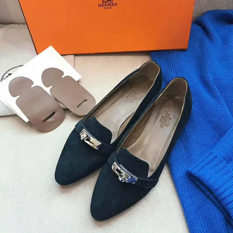 Hermes Shoes Pegase Ballerina for Women in Navy Hermes Shoes Pegase Ballerina for Women in Navy