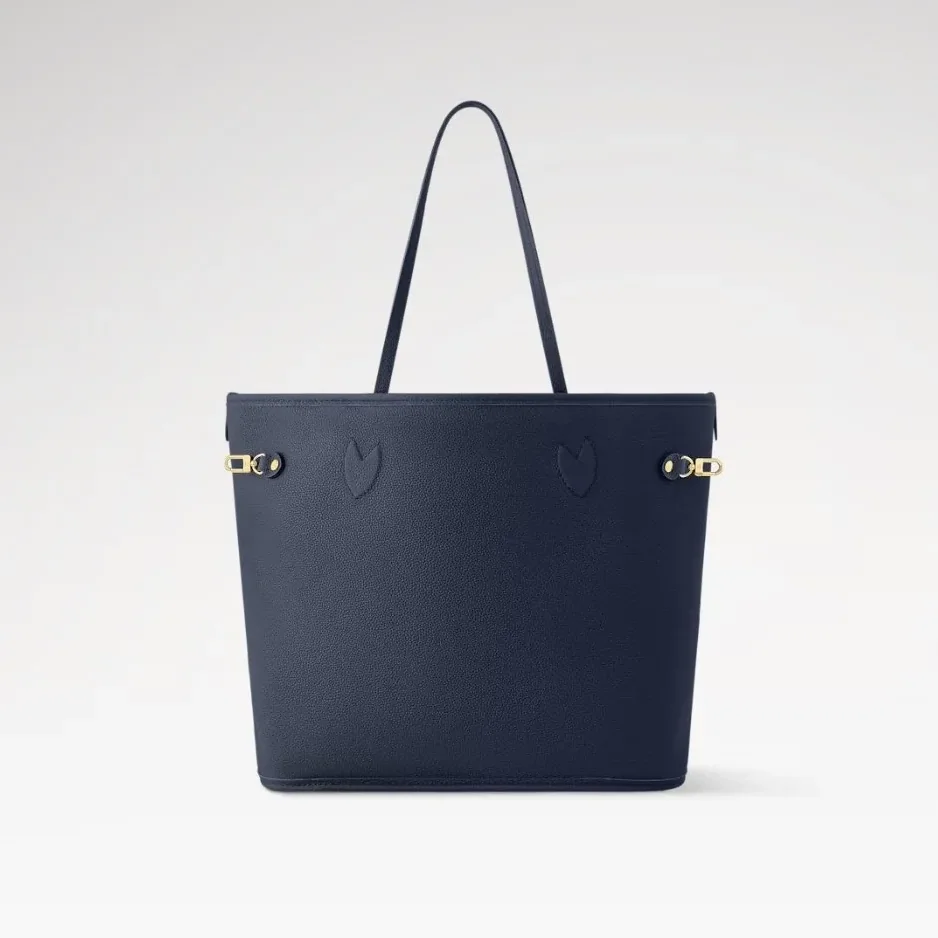Louis Vuitton Neverfull Inside Out MM Tote Bag in Navy Gold Hardware