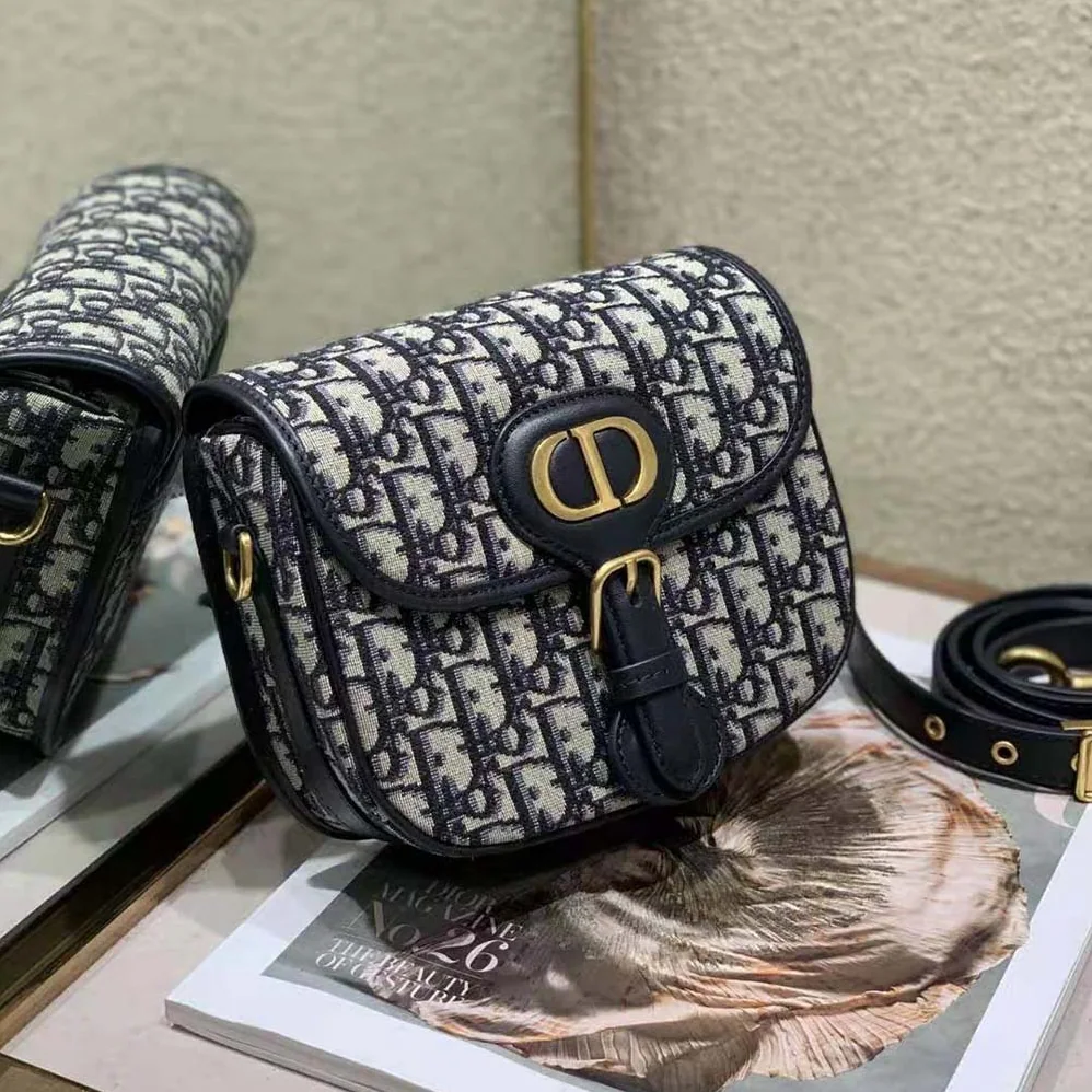 Dior Small Dior Bobby Bag Blue Dior Oblique Jacquard for Women