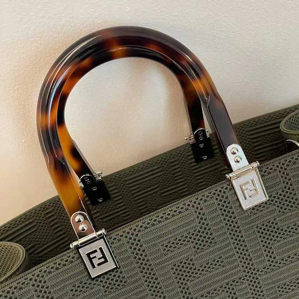 Fendi Sunshine Medium FF Fabric Shopper for Women in Green Fendi Sunshine Medium FF Fabric Shopper for Women in Green