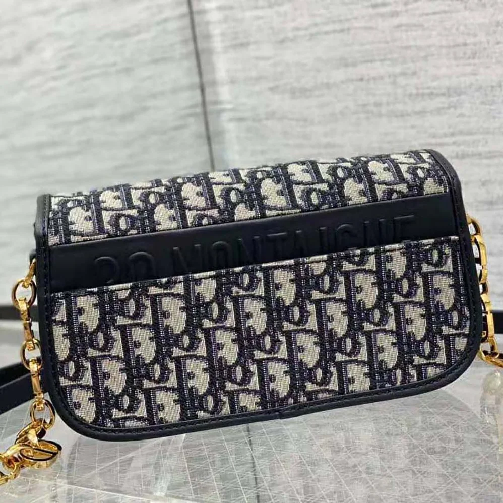 Dior 30 Montaigne Avenue Bag Blue Dior Oblique Jacquard for Women