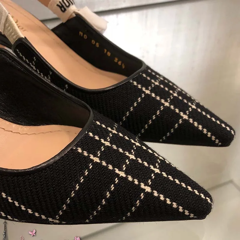 Dior J'adior Tartan Wool High-Heeled Shoe 65mm Heel for Women