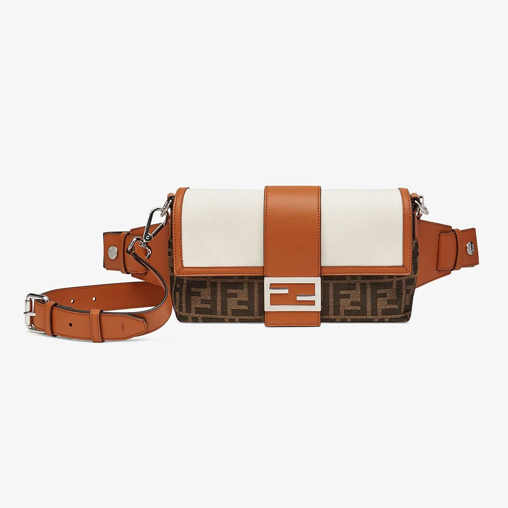 Fendi Baguette Brown Fabric Bag for Men in Brown