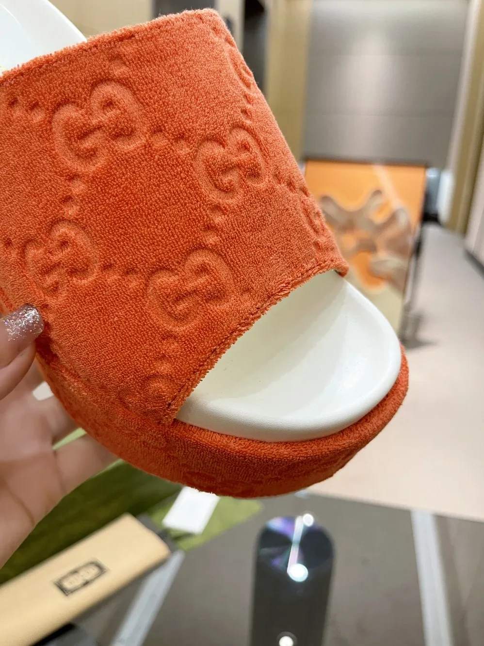 Gucci GG Platform Sandal Orange for Women Gucci GG Platform Sandal Orange for Women