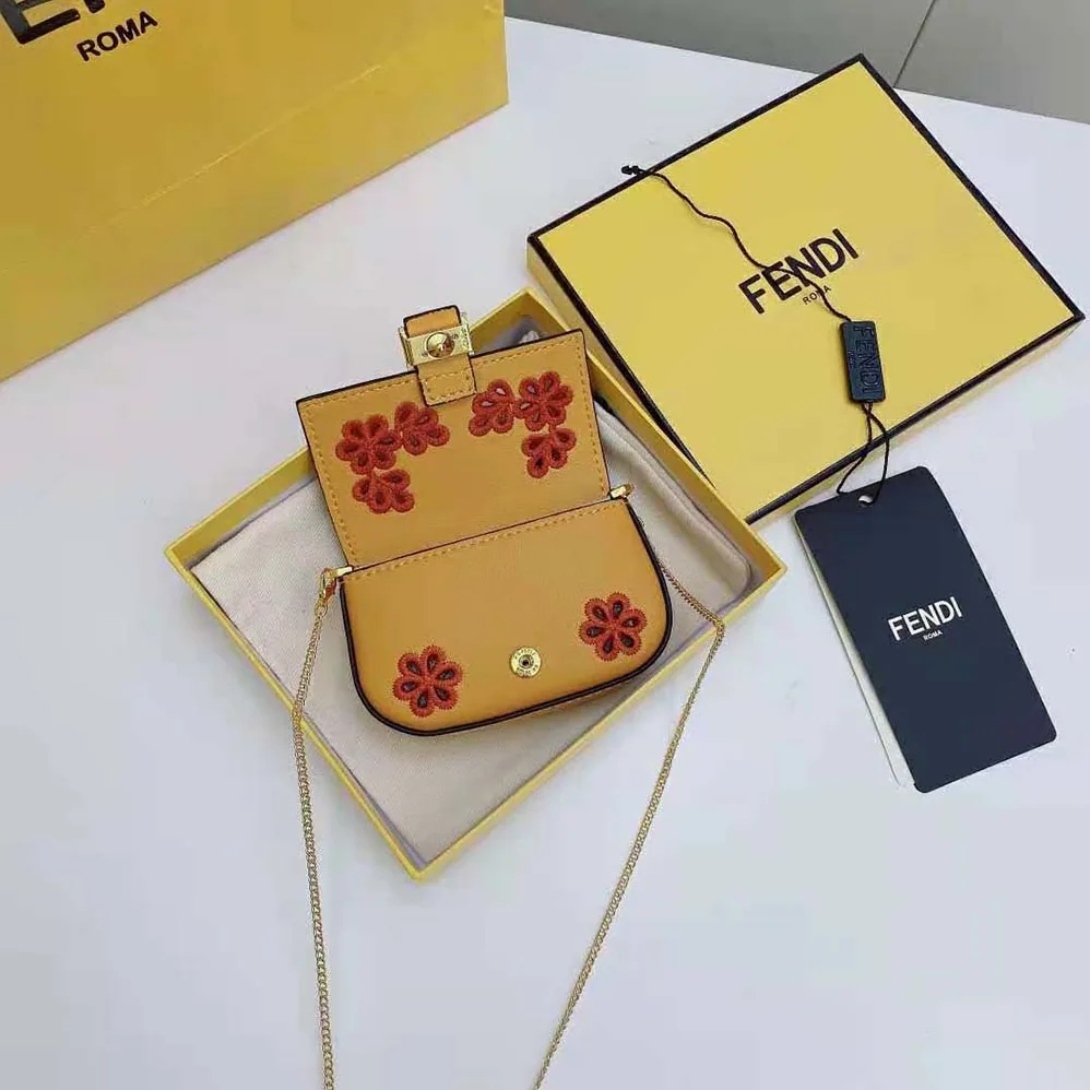 Fendi Nano Baguette Charm Orange Nappa Leather for Women