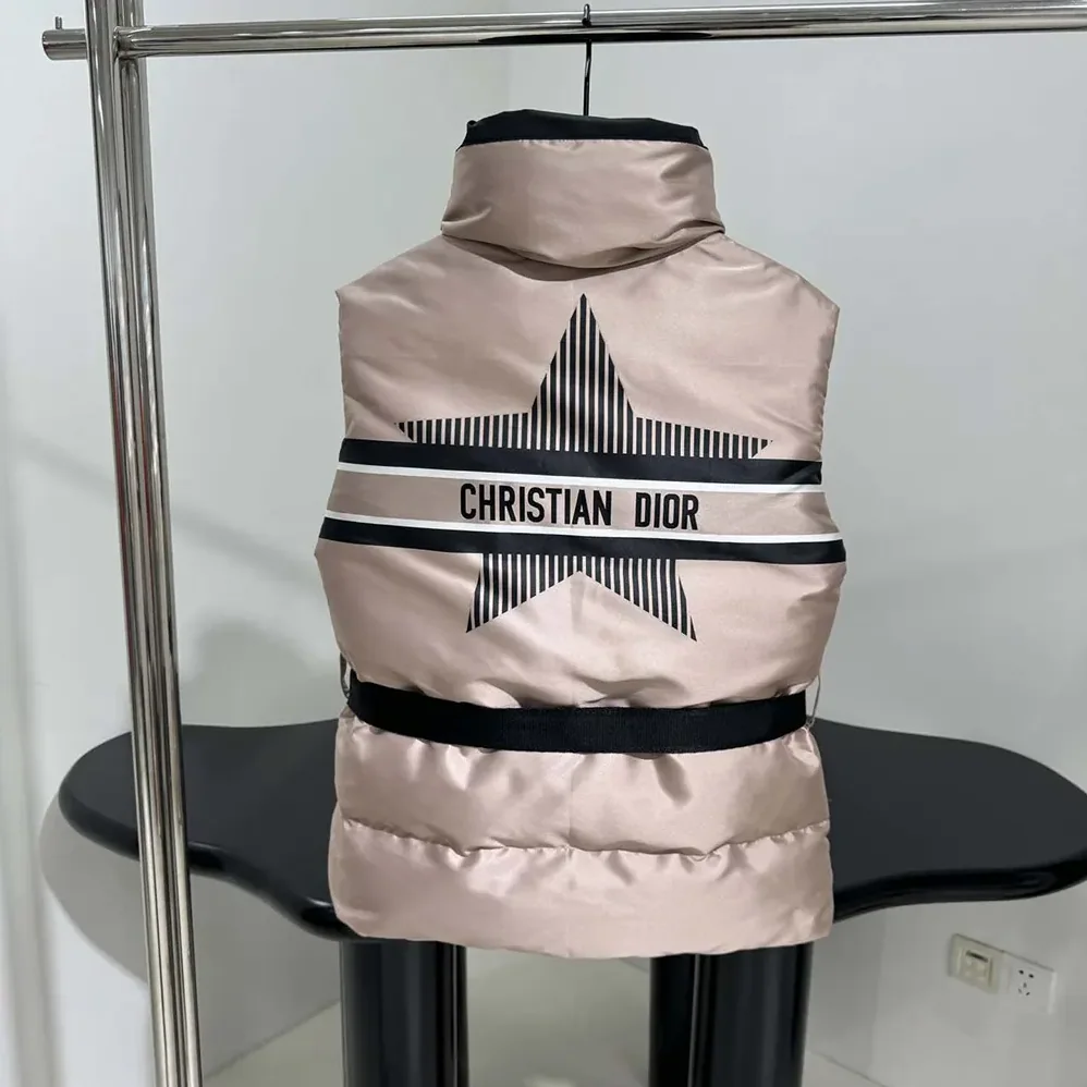 Dior DiorAlps Belted Puffer Vest Pink Quilted Technical Taffeta for Women