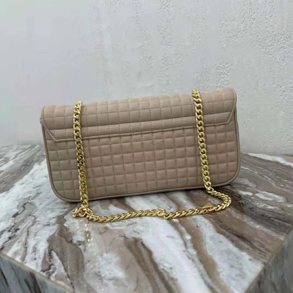 Celine Medium Chain Sulky Bag in Quilted Lambskin for Women in Sandy Celine Medium Chain Sulky Bag in Quilted Lambskin for Women in Sandy