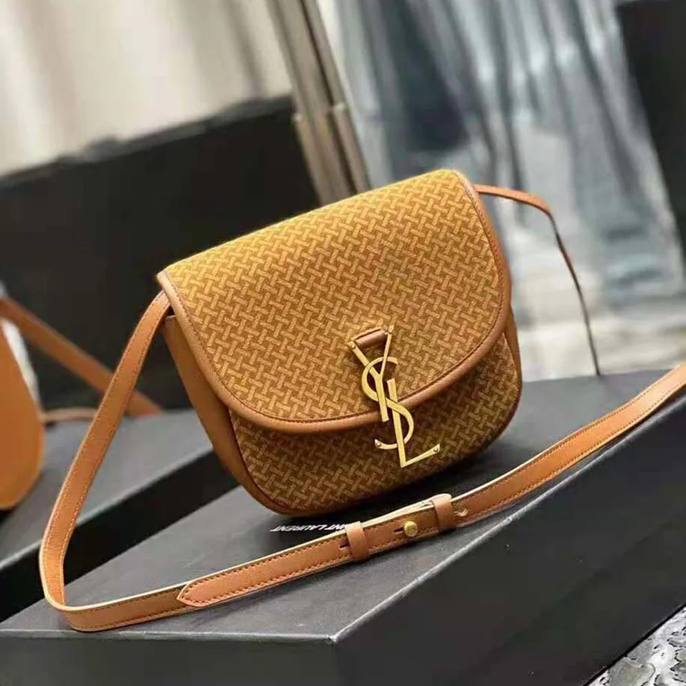 Saint Laurent YSL Kaia Small Satchel in Suede with Braid Motif for Women Saint Laurent YSL Kaia Small Satchel in Suede with Braid Motif for Women