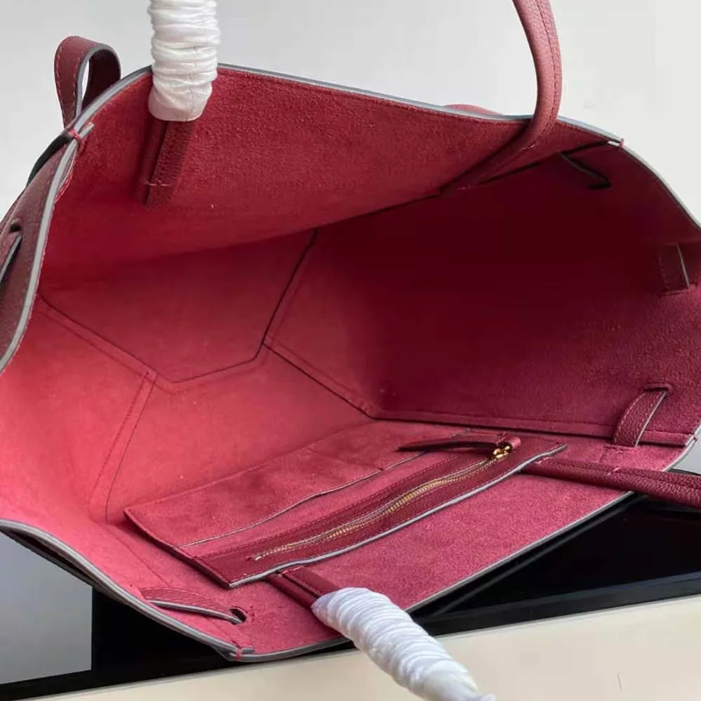 Celine Small Cabas Phantom in Soft Grained Calfskin for Women in Maroon Celine Small Cabas Phantom in Soft Grained Calfskin for Women in Maroon