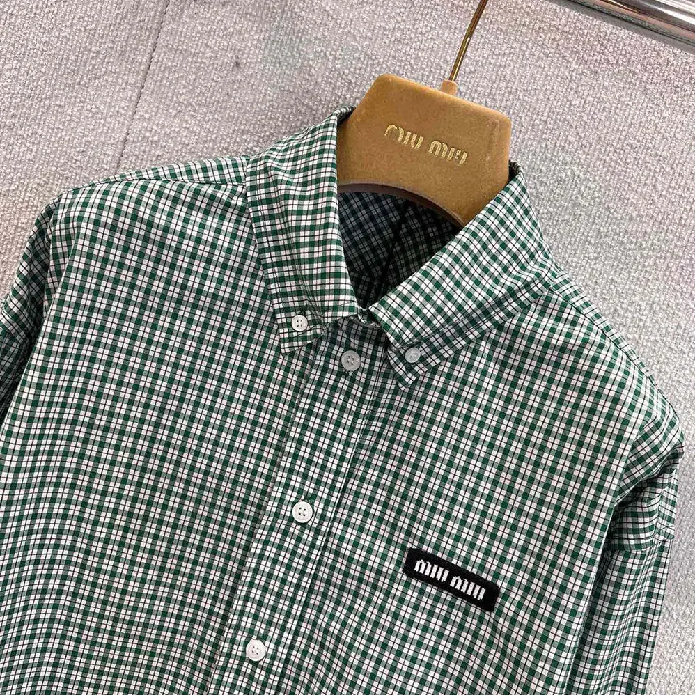 Miu Miu Checked Shirt MK1659_17L1_F026R for Women Miu Miu Checked Shirt MK1659_17L1_F026R for Women