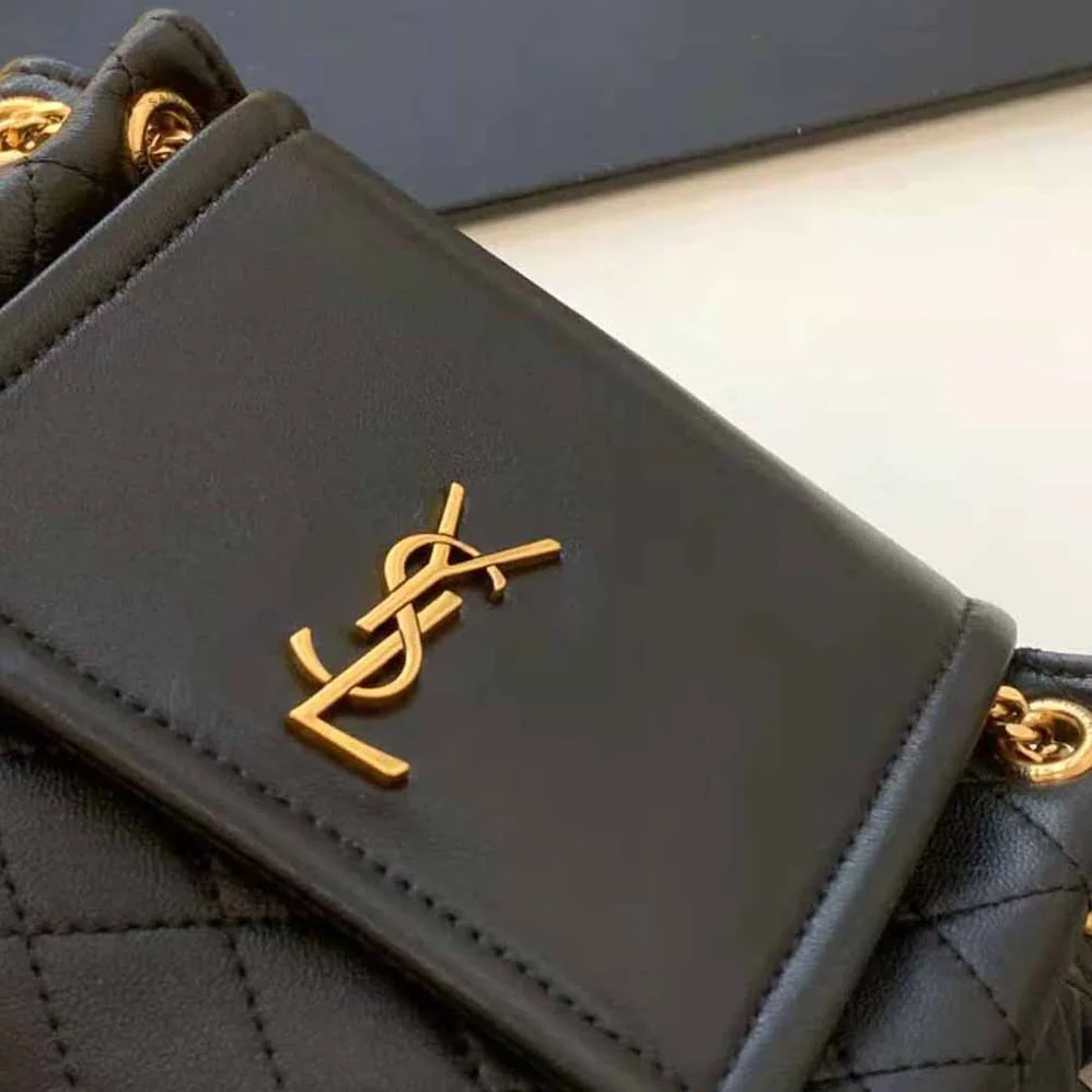 Saint Laurent YSL Mini Nolita in Lambskin for Women in Black Saint Laurent YSL Mini Nolita in Lambskin for Women in Black