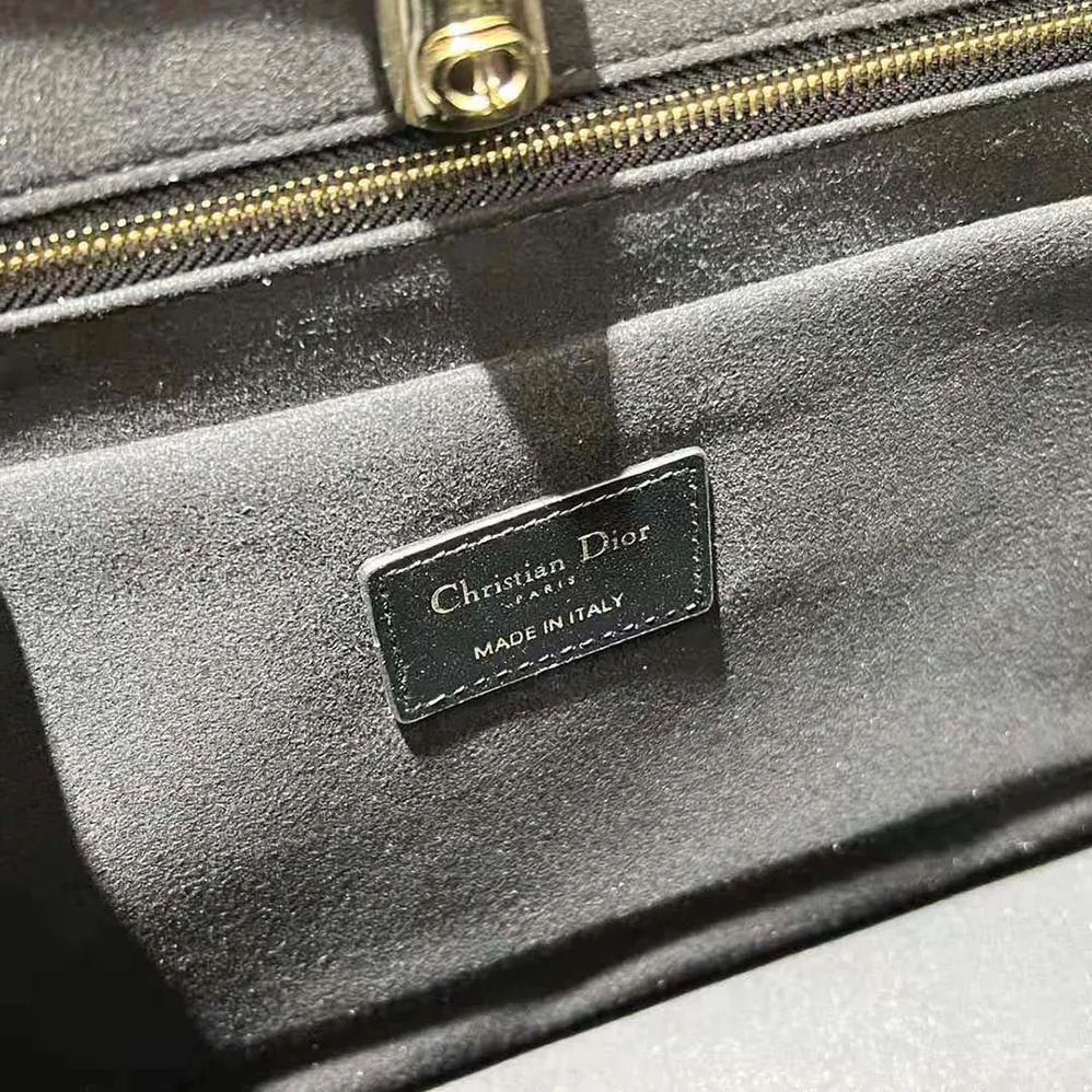 Dior Medium Dior Essential Tote Bag Black Archicannage Calfskin for Women