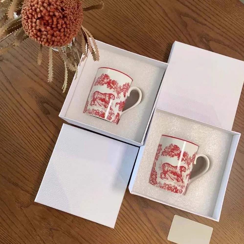 Dior Umisex Mug Red Toile De Jouy