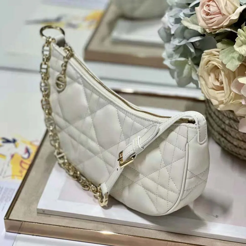 Dior CD Lounge Bag Latte Supple Macrocannage Lambskin for Women Dior CD Lounge Bag Latte Supple Macrocannage Lambskin for Women