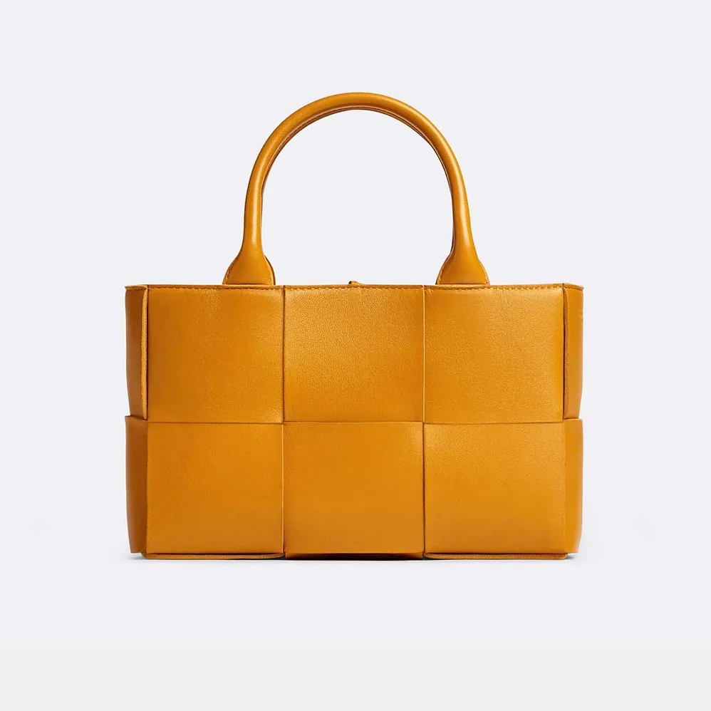 Bottega Veneta Mini Arco Tote Bag with Detachable Strap for Women in Orange Bottega Veneta Mini Arco Tote Bag with Detachable Strap for Women in Orange