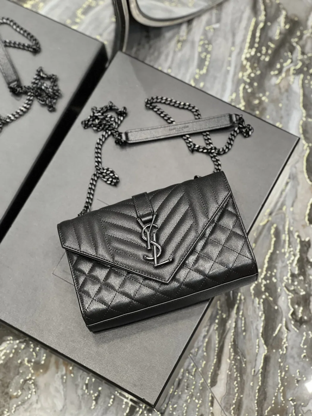 Saint Laurent Small Bag Black In Mix Matelasse in YSL Saint Laurent Small Bag Black In Mix Matelasse in YSL
