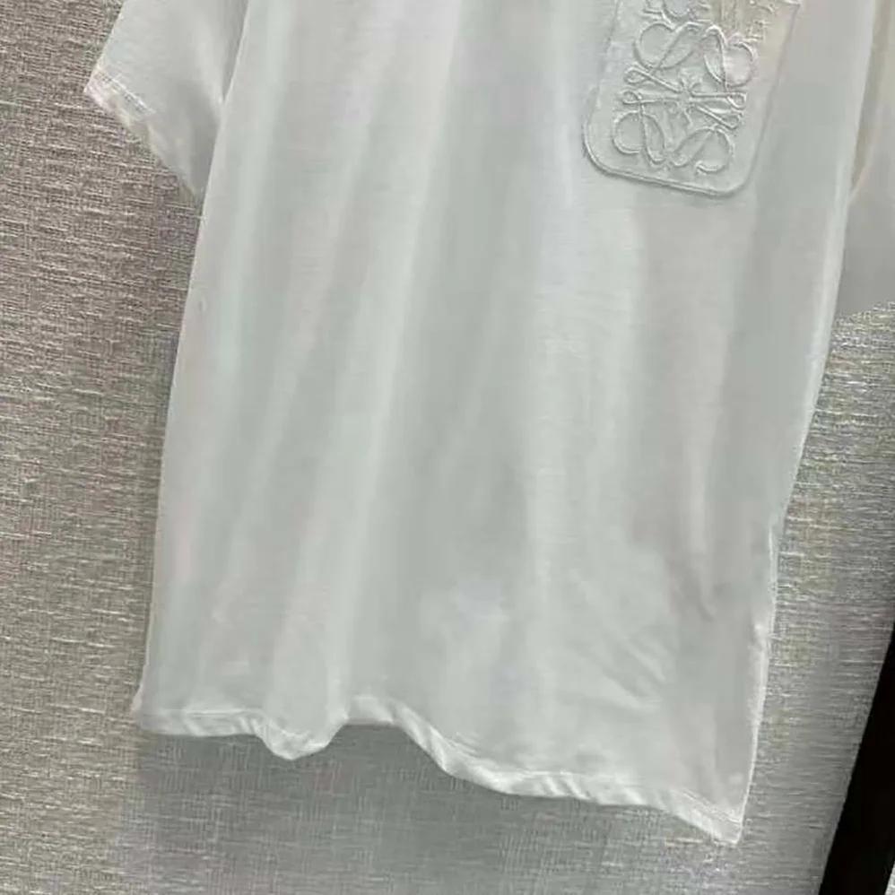 Loewe Calcifer Pocket T-Shirt in Cotton for Women in White Loewe Calcifer Pocket T-Shirt in Cotton for Women in White