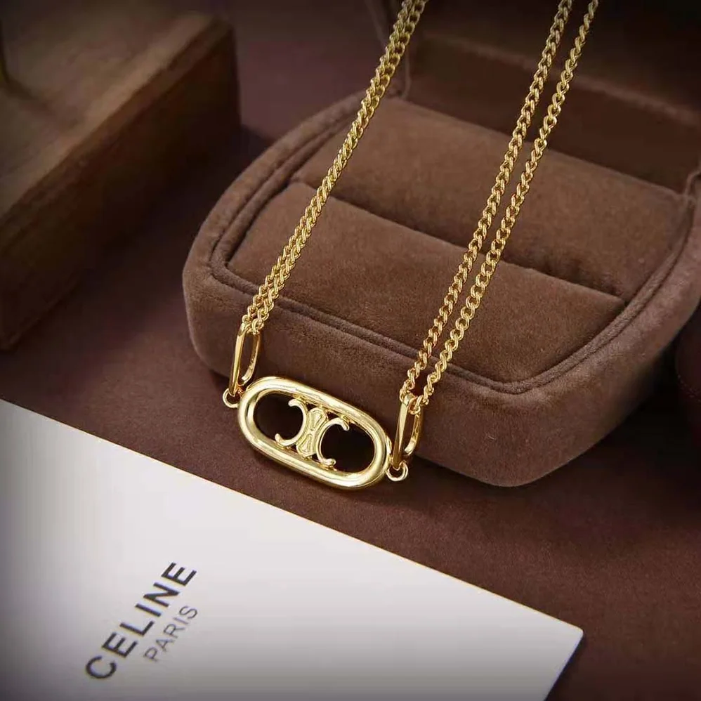 Celine Maillon Triomphe Necklace in Gold Brass for Women