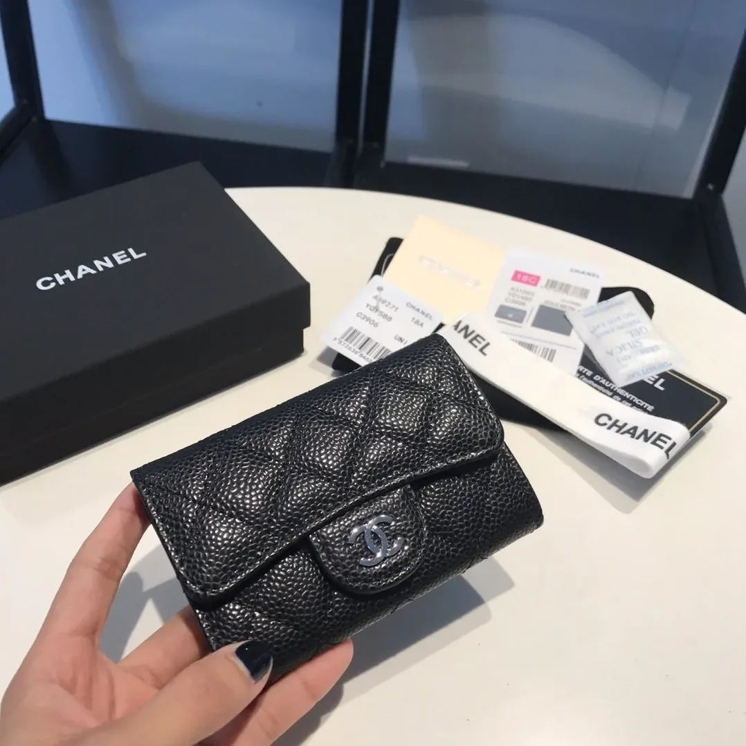 Chanel Classic Card Holder Silver Hardware Black Chanel Classic Card Holder Silver Hardware Black