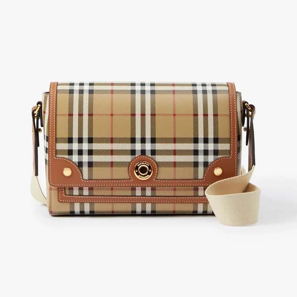 Burberry Note Bag with Logo for Women in engraved Studs