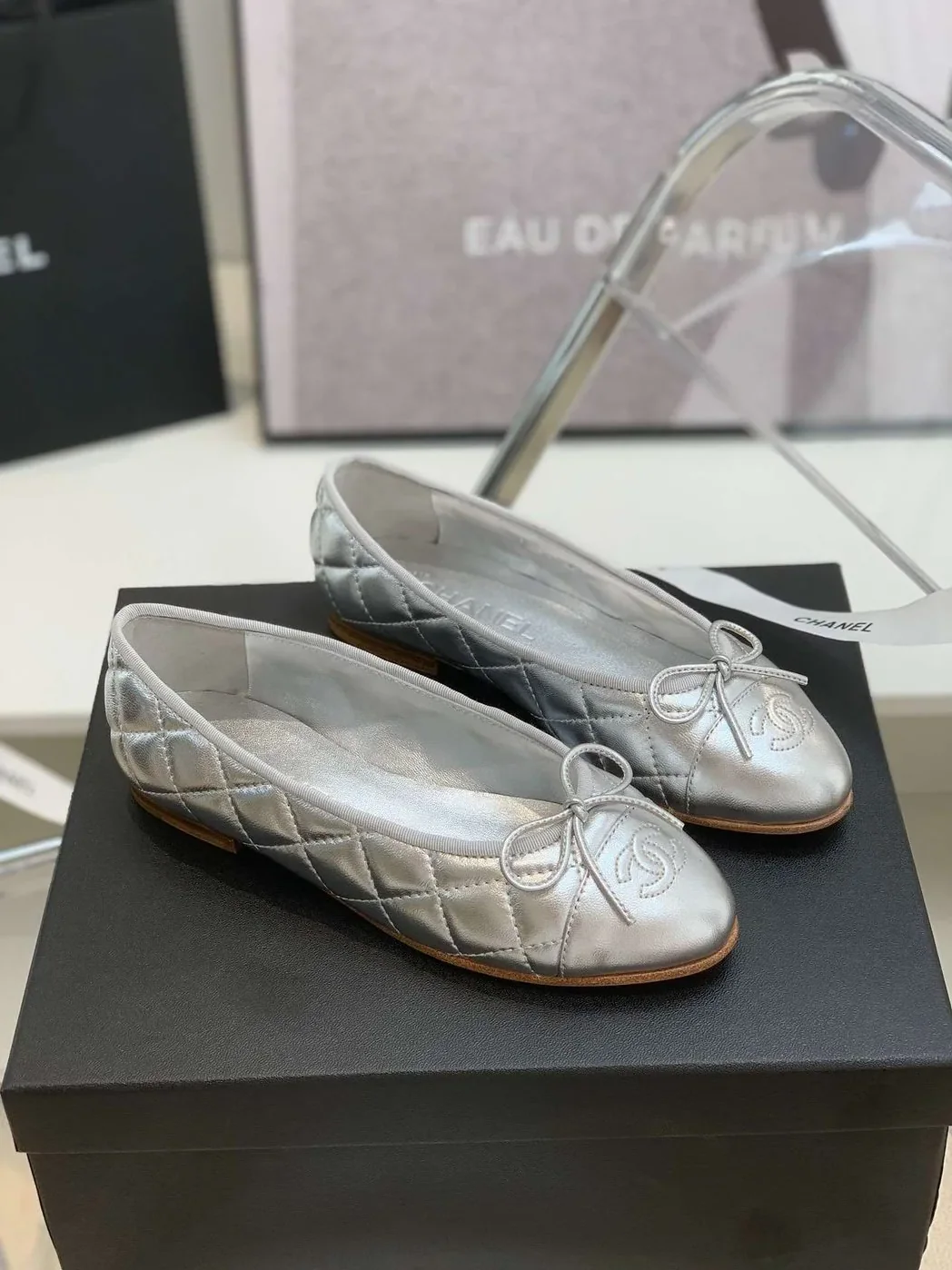Chanel Ballet Flats in Silver Chanel Ballet Flats in Silver