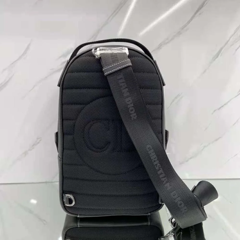Dior Peter Doig Sling Bag Black Grained Calfskin for Men
