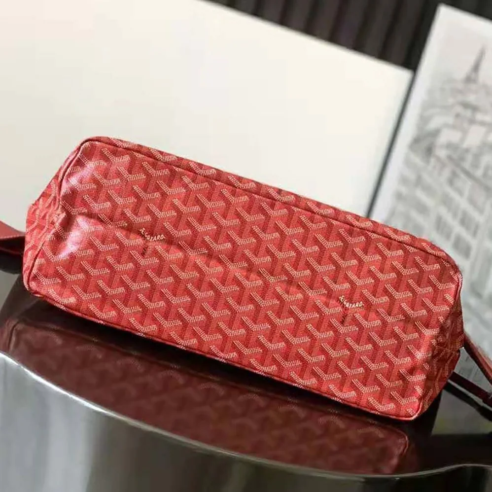 Goyard Saint Louis PM Bag in Goyardine Canvas & Chevroches Calfskin for Women in Red Goyard Saint Louis PM Bag in Goyardine Canvas & Chevroches Calfskin for Women in Red
