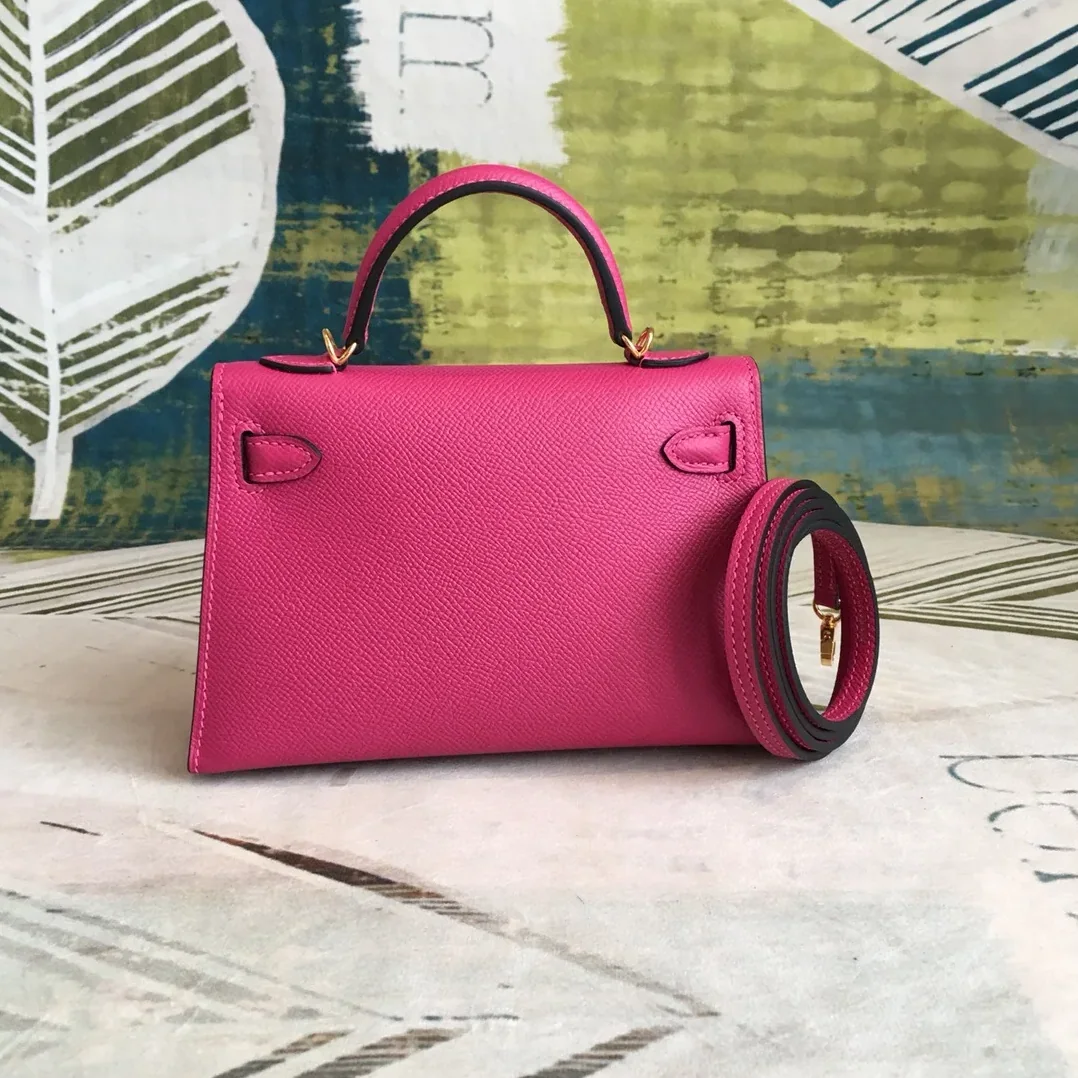 Hermes Mini Kelly Pink Gold Toned Hardware /