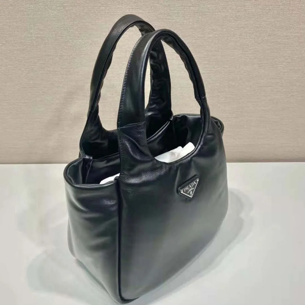 Prada Medium Padded Prada Soft Nappa Leather Bag for Women in Black Prada Medium Padded Prada Soft Nappa Leather Bag for Women in Black