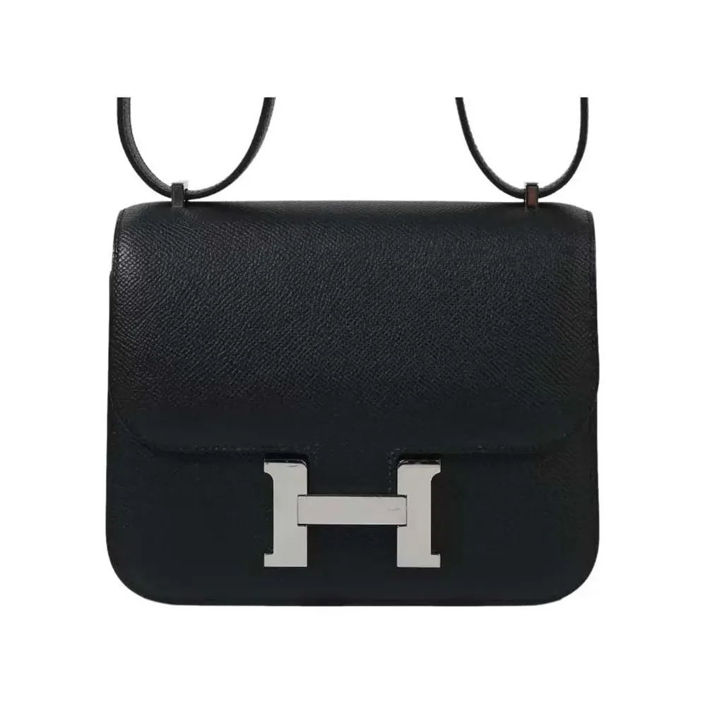 Hermes Constance 24 Bag Epsom Leather for Women in Black/Silver