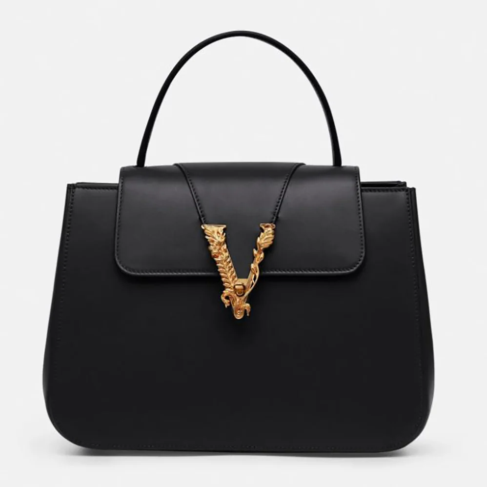 Versace Virtus Top Handle Bag in Calfskin Leather for Women