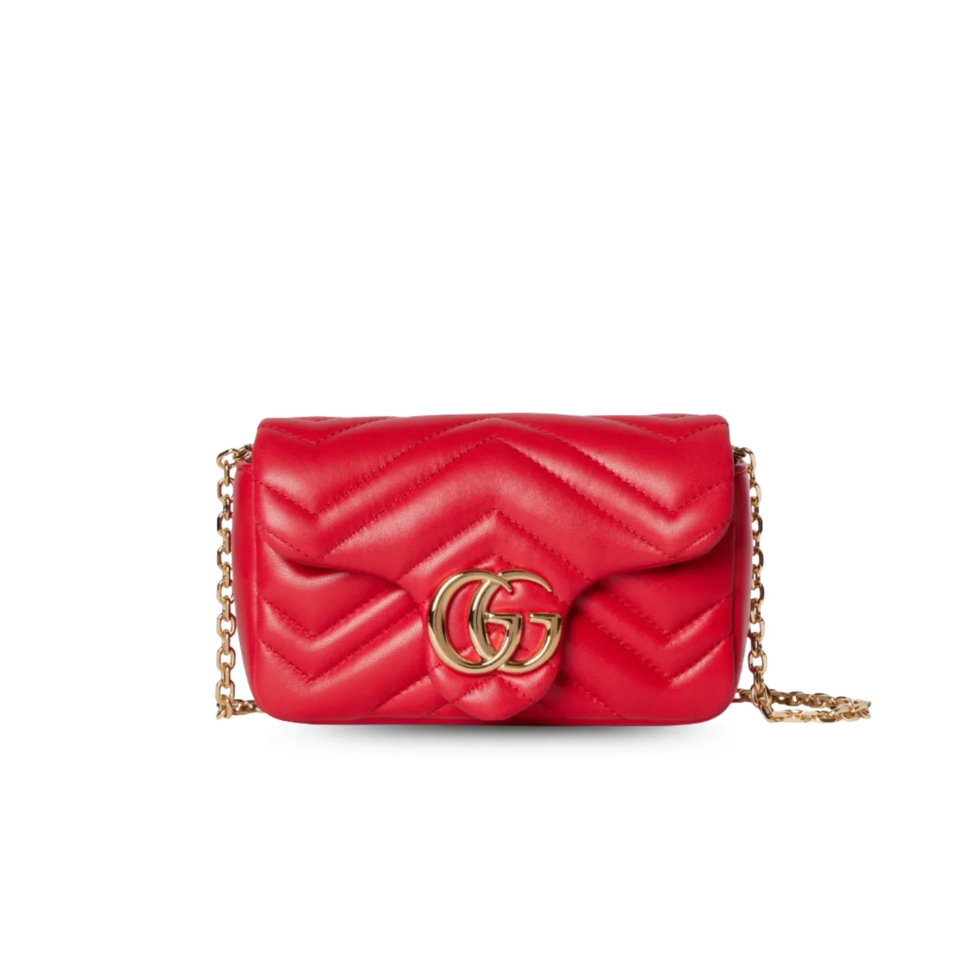 Gucci Marmont Mini Shoulder Bag in Bright Red Gold Hardware