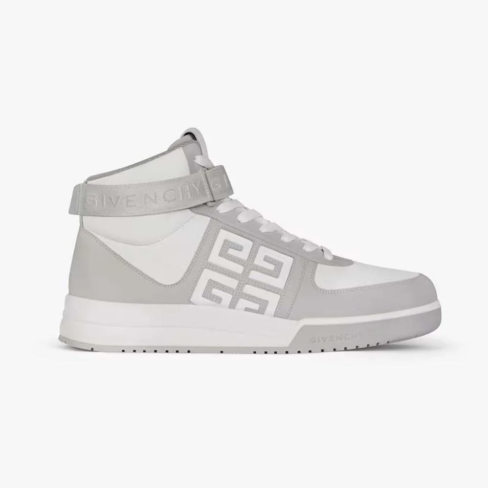 Givenchy G4 High Top Sneakers in Leather for Men in Grey/White Givenchy G4 High Top Sneakers in Leather for Men in Grey/White