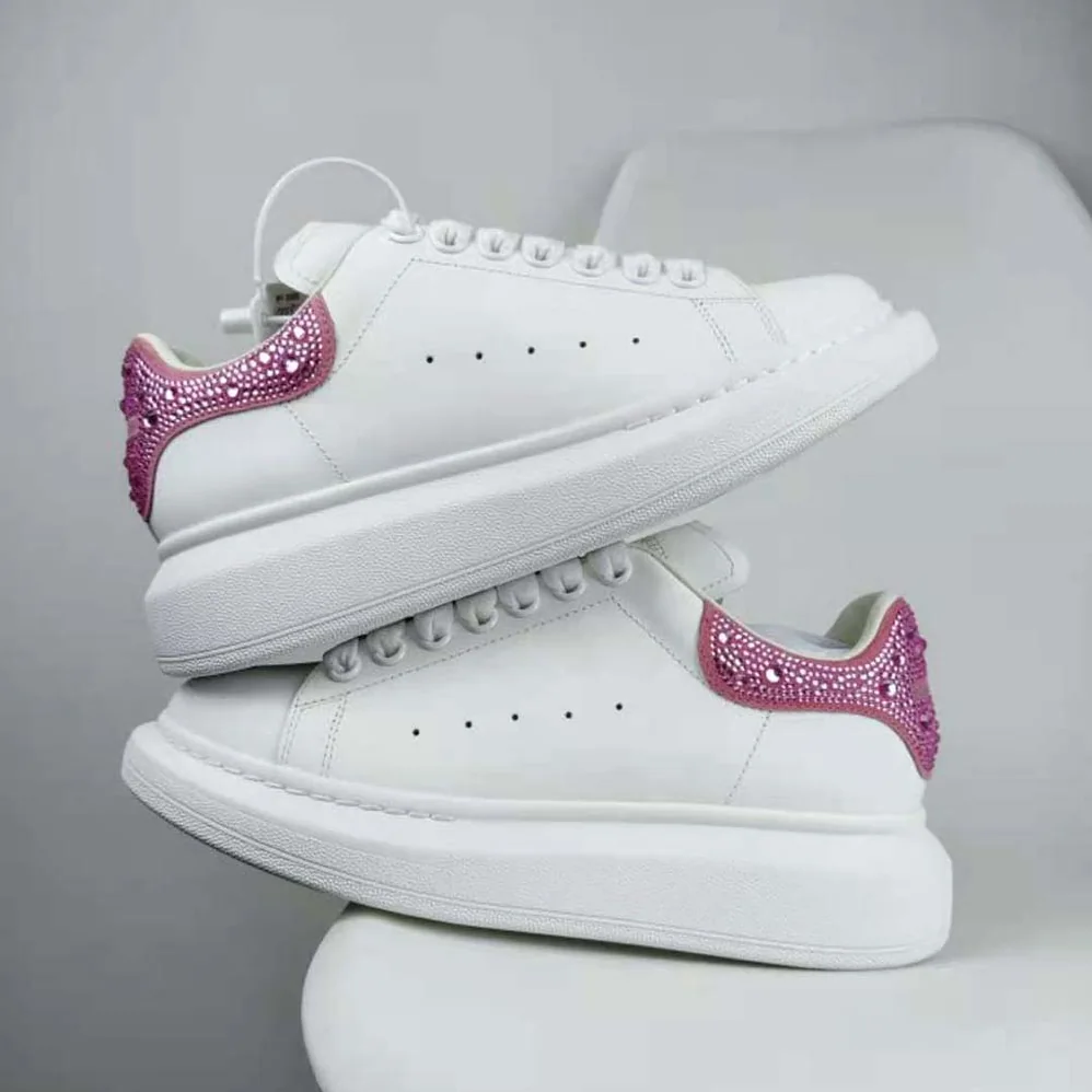 Alexander Mcqueen Oversized Sneaker in White for Women in halo Pink Alexander Mcqueen Oversized Sneaker in White for Women in halo Pink