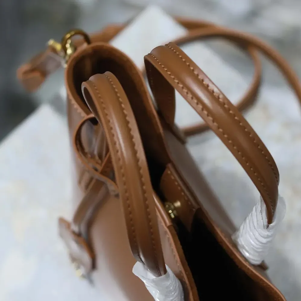 Saint Laurent YSL Mini Toy Shopping Saint Laurent in Box Leather for Women in Brown