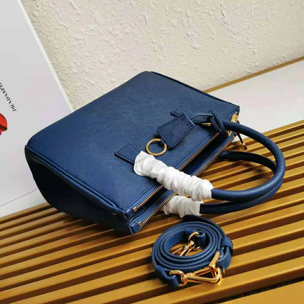 Prada Small Saffiano Leather Prada Galleria Bag for Women in Navy