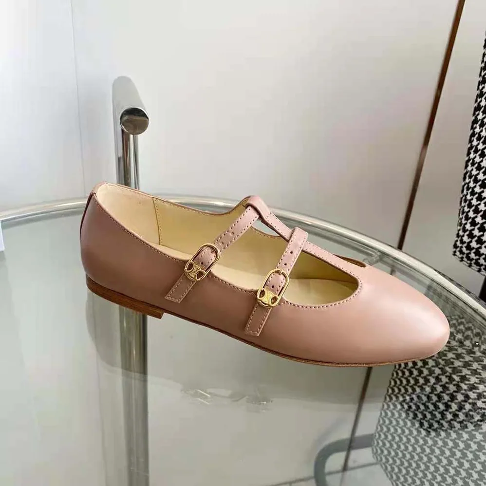 Celine Les Ballerines Celine Double Strap Mary Jane in Lambskin for Women