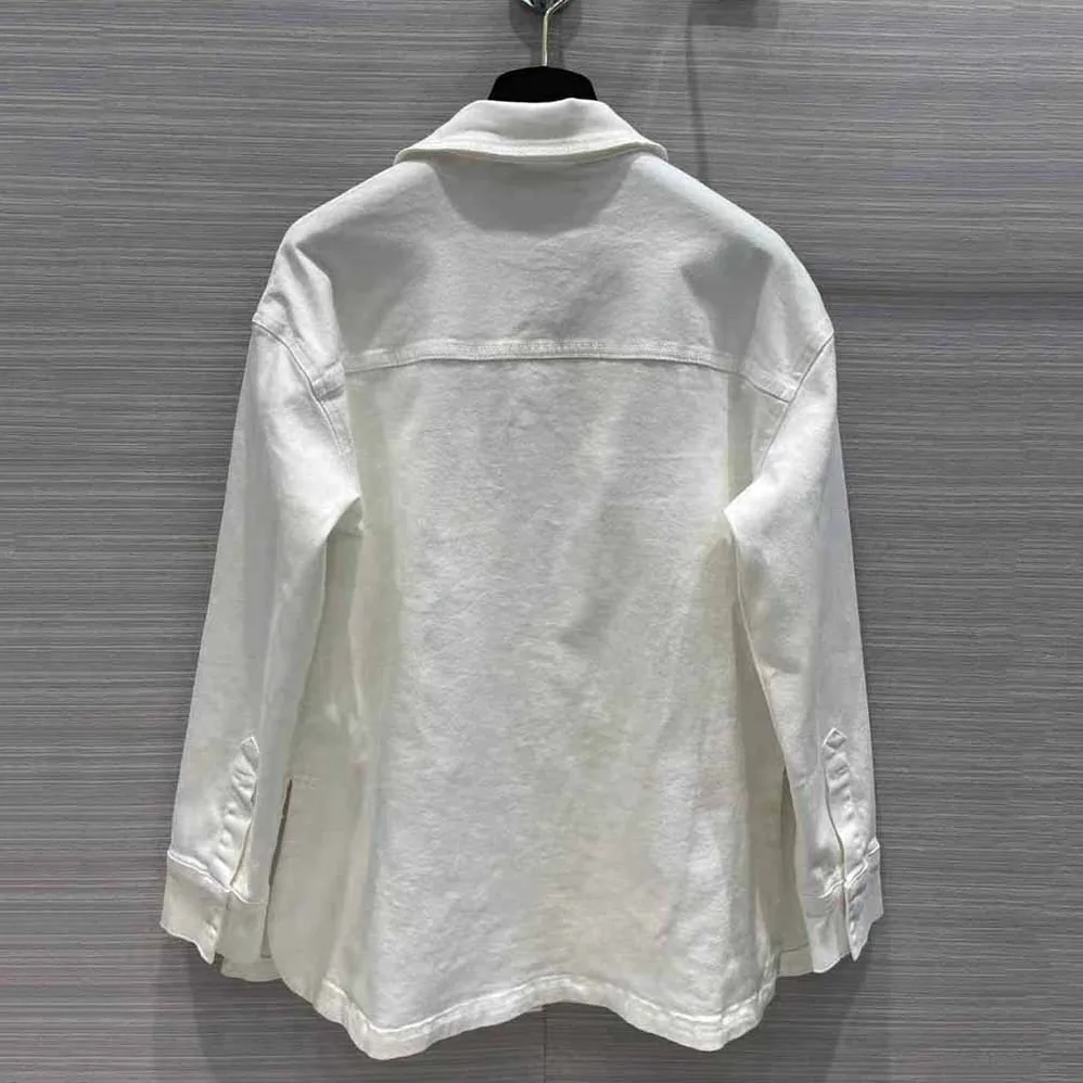 Fendi Single-breasted Go-To White Denim Go for Women in To Jacket Fendi Single-breasted Go-To White Denim Go for Women in To Jacket