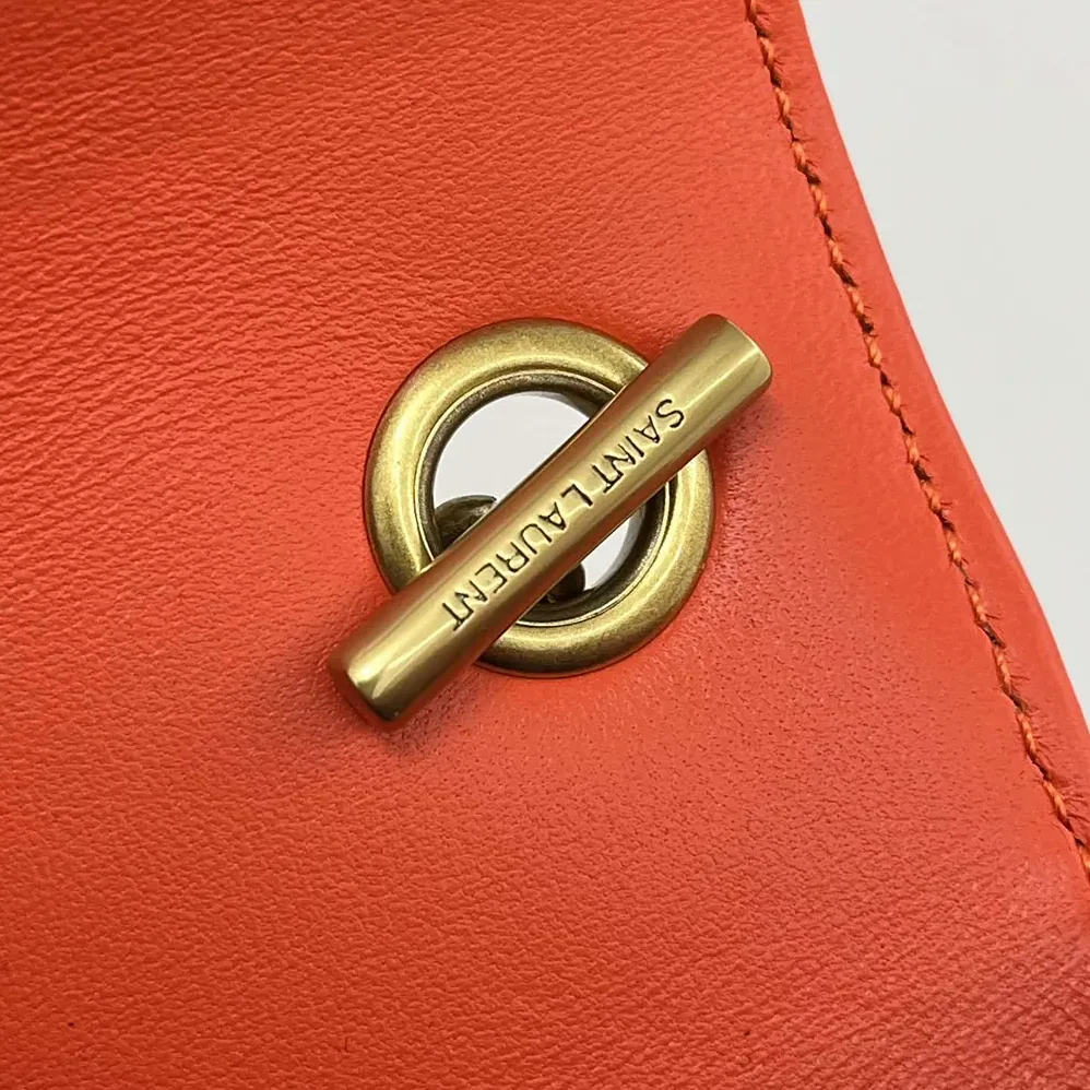 Saint Laurent YSL Loulou Mini in Lambskin for Women in Orange