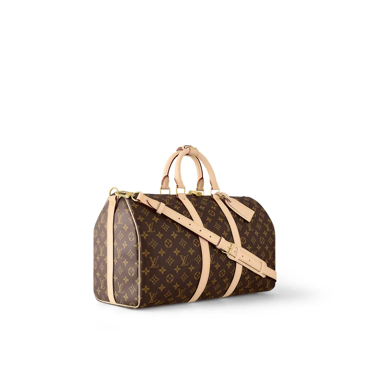 Louis Vuitton Keepall Bandouliere 45 Travel Bag in Brown Monogram Gold Hardware