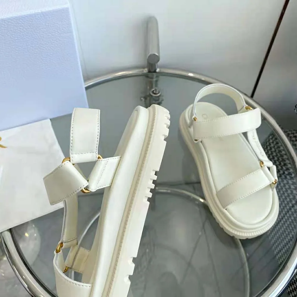 Dior D for Women in Wave Sandal White Lambskin Dior D for Women in Wave Sandal White Lambskin