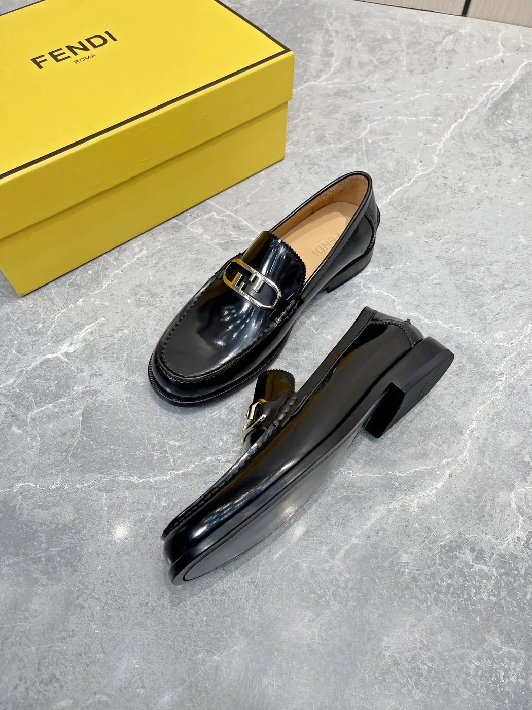 Fendi FD OLock Loafers Black 7D1557AK1TF0ABB